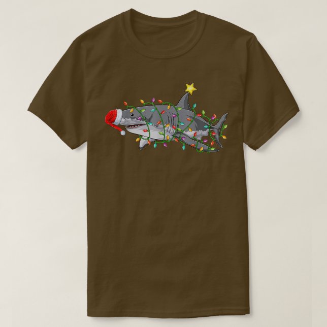 Funny Santa Sharkmas Weihnachten Weihnachten Kostü T-Shirt (Design vorne)