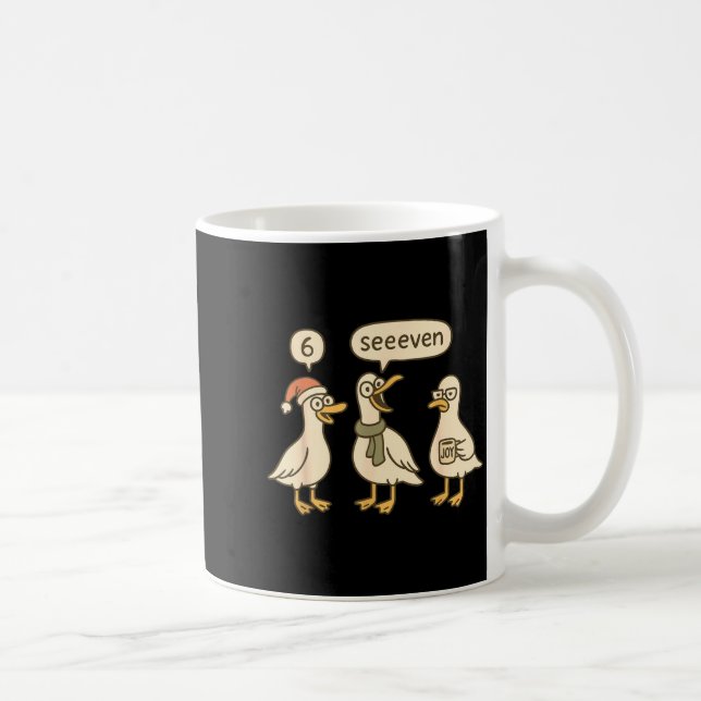 Funny Santa Silly Goose 6 7 Christmas Geese Six Se Kaffeetasse (Rechts)