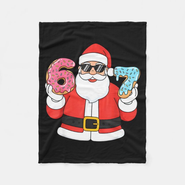 Funny Santa Six Seven 67 Ice Cream Drip Christmas  Fleecedecke (Vorderseite)