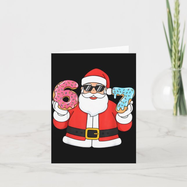 Funny Santa Six Seven 67 Ice Cream Drip Christmas  Karte (Vorderseite)