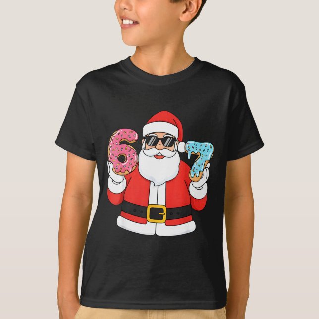 Funny Santa Six Seven 67 Ice Cream Drip Christmas  T-Shirt (Vorderseite)