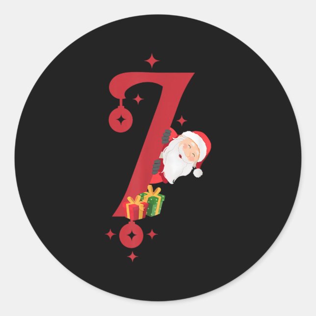Funny Santa Six Seven Meme Pajama Christmas Matchi Runder Aufkleber (Vorderseite)