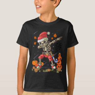 Funny Santa Skeleton Dabbing Halloween Kostümspass T-Shirt