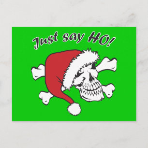 Funny Santa Skull Feiertagspostkarte