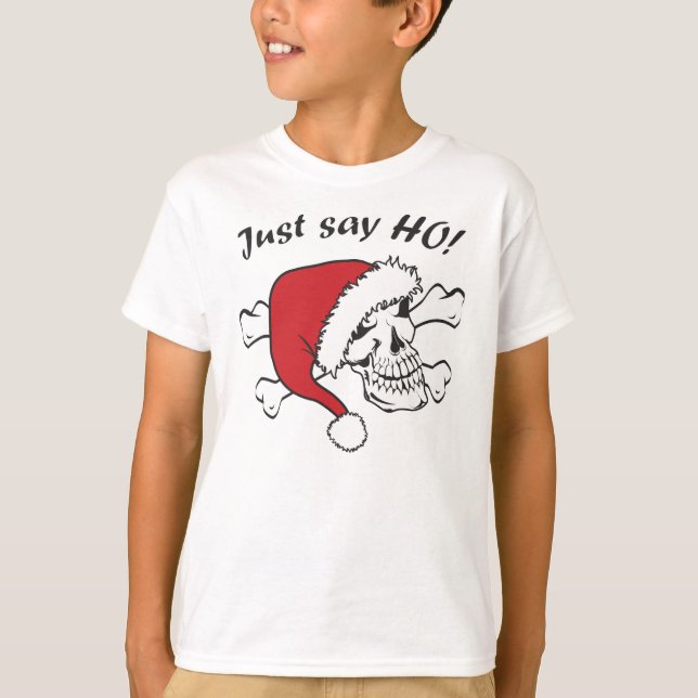 Funny Santa Skull T-Shirt (Vorderseite)