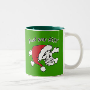 Funny Santa Skull Zweifarbige Tasse