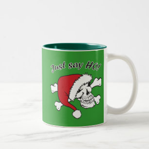 Funny Santa Skull Zweifarbige Tasse