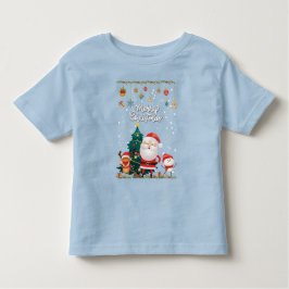 Funny Santa, Snowman, Reindeer Frohe Weihnachten Kleinkind T-shirt