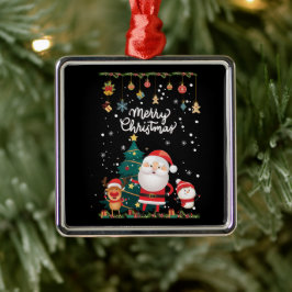 Funny Santa, Snowman, Reindeer Frohe Weihnachten Ornament Aus Metall