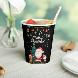 Funny Santa, Snowman, Reindeer Frohe Weihnachten Pappbecher