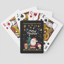 Funny Santa, Snowman, Reindeer Frohe Weihnachten Spielkarten