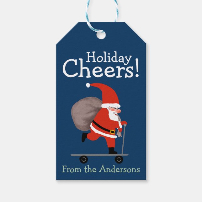Funny Santa Special Delivery holiday Geschenkanhänger (Vorderseite)