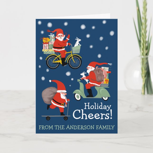 Funny Santa Special Delivery holiday Karte (Vorderseite)