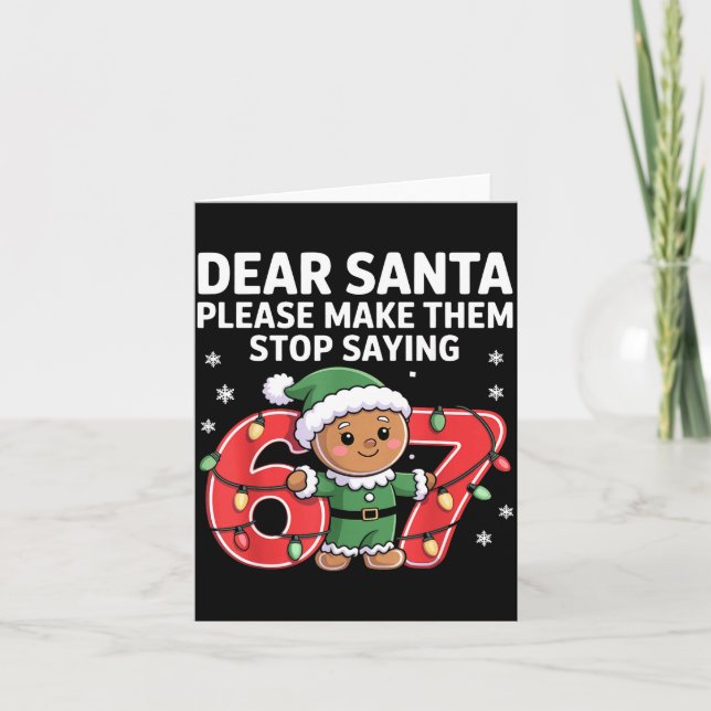Funny Santa Stop 67 Gingerbread Six Seven Meme  Karte (Vorderseite)