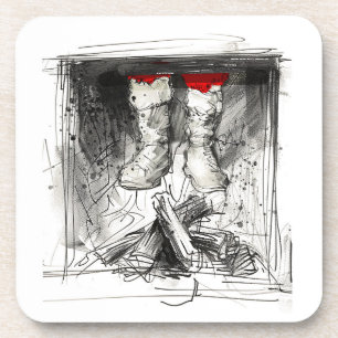 Funny Santa Stuck in Chimney - Xmas Spaß Getränkeuntersetzer