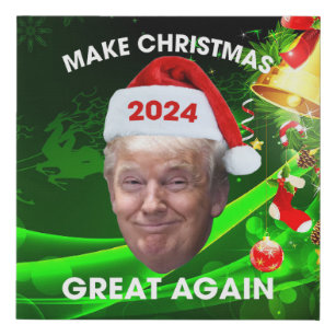 Funny Santa Trump 2024 Weihnachten wieder großarti Künstlicher Leinwanddruck