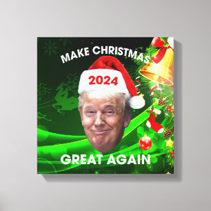 Funny Santa Trump 2024 Weihnachten wieder großarti Leinwanddruck