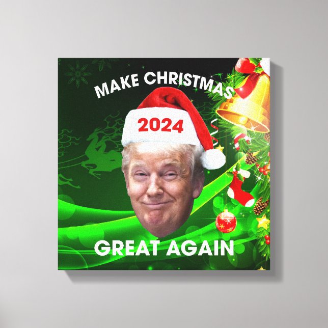 Funny Santa Trump 2024 Weihnachten wieder großarti Leinwanddruck (Vorderseite)