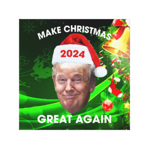 Funny Santa Trump 2024 Weihnachten wieder großarti Leinwanddruck