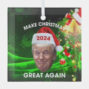 Funny Santa Trump 2024 Weihnachten wieder großarti Ornament Aus Glas