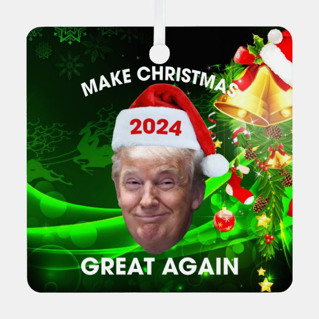 Funny Santa Trump 2024 Weihnachten wieder großarti Ornament Aus Metall (Vorderseite)