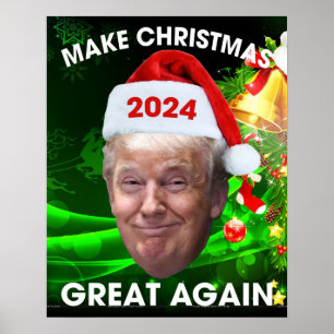 Funny Santa Trump 2024 Weihnachten wieder großarti Poster