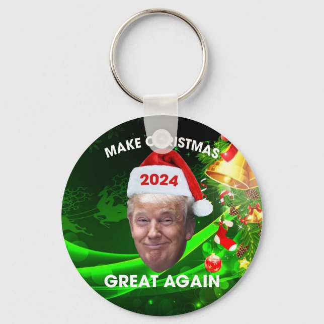 Funny Santa Trump 2024 Weihnachten wieder großarti Schlüsselanhänger (Vorderseite)