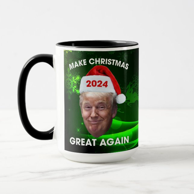 Funny Santa Trump 2024 Weihnachten wieder großarti Tasse (Links)