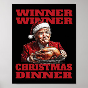 Funny Santa Trump Gewinner Weihnachts-Abendessen X Poster