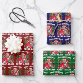 Funny Santa Trump Gift Wrap | Trump Weihnachten Geschenkpapier Set