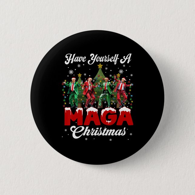 Funny Santa Trump haben sich eine lustige M.a.g.a  Button (Vorderseite)