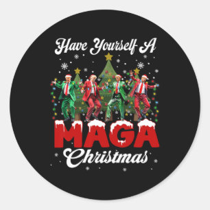 Funny Santa Trump haben sich eine lustige M.a.g.a Runder Aufkleber