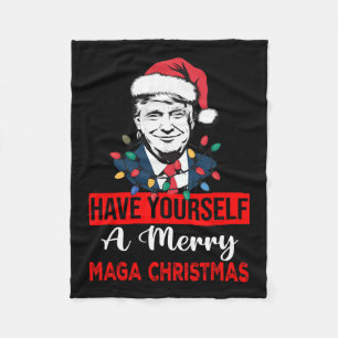 Funny Santa Trump haben Sie ein frohes Weihnachtsf Fleecedecke