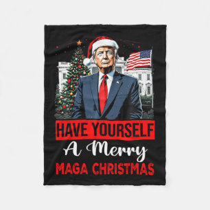 Funny Santa Trump haben Sie ein frohes Weihnachtsf Fleecedecke
