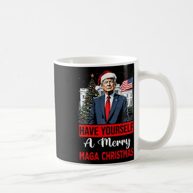 Funny Santa Trump haben Sie ein frohes Weihnachtsf Kaffeetasse (Rechts)