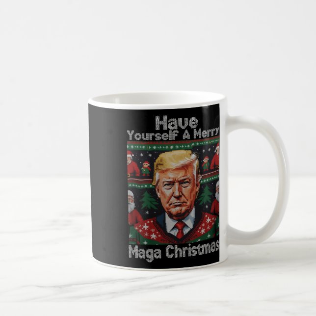 Funny Santa Trump haben Sie ein frohes Weihnachtsf Kaffeetasse (Rechts)