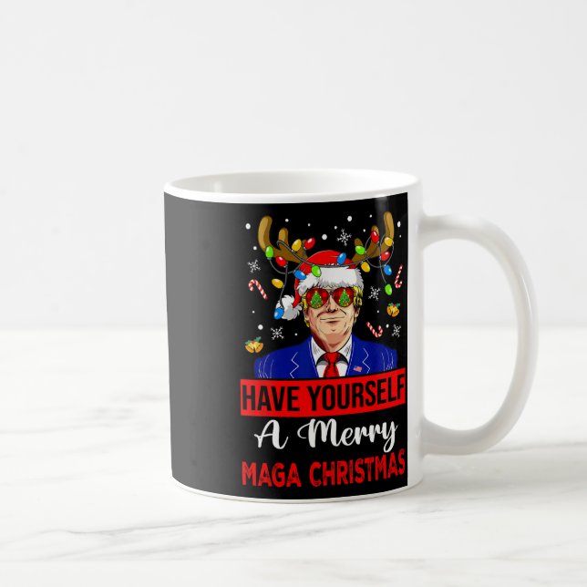 Funny Santa Trump haben Sie ein frohes Weihnachtsf Kaffeetasse (Rechts)
