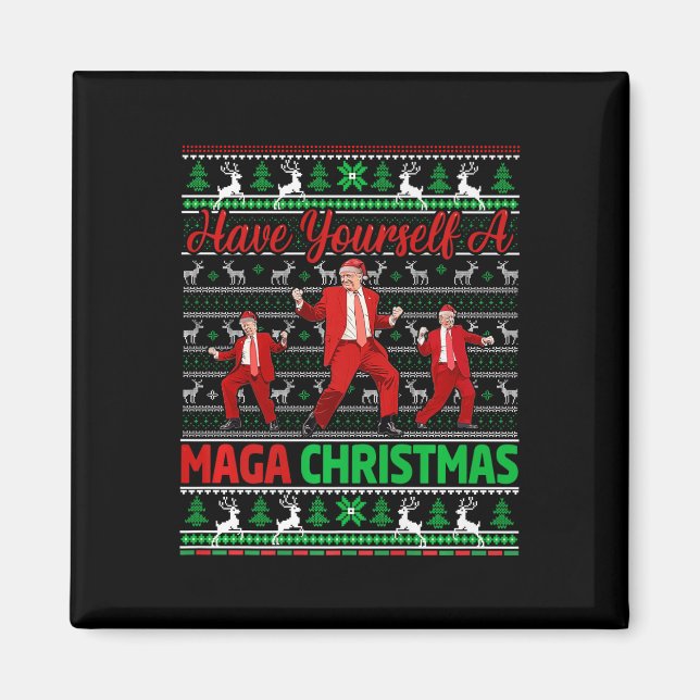 Funny Santa Trump haben Sie ein frohes Weihnachtsf Magnet (Vorne)