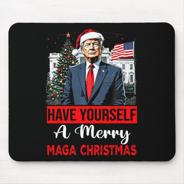 Funny Santa Trump haben Sie ein frohes Weihnachtsf Mousepad (Vorne)