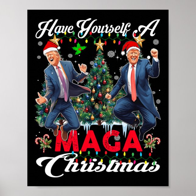 Funny Santa Trump haben Sie ein frohes Weihnachtsf Poster (Vorne)