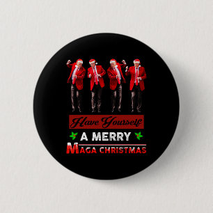 Funny Santa Trump hat sich selbst eine fröhliche M Button
