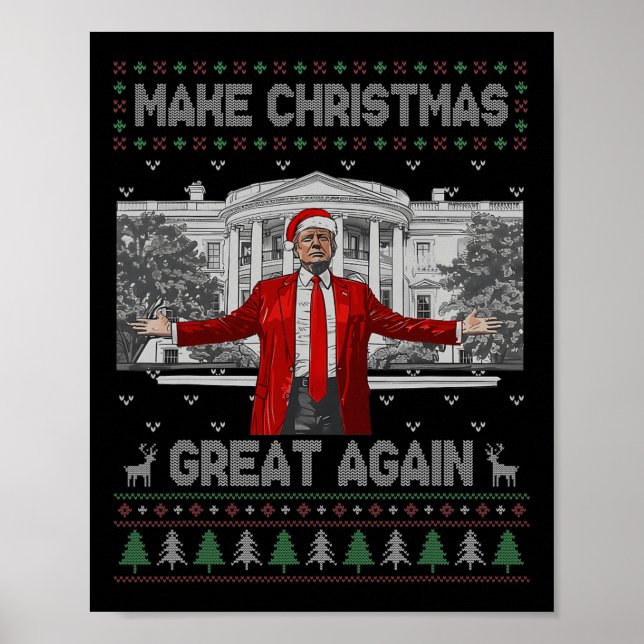 Funny Santa Trump macht Weihnachten wieder großart Poster (Vorne)
