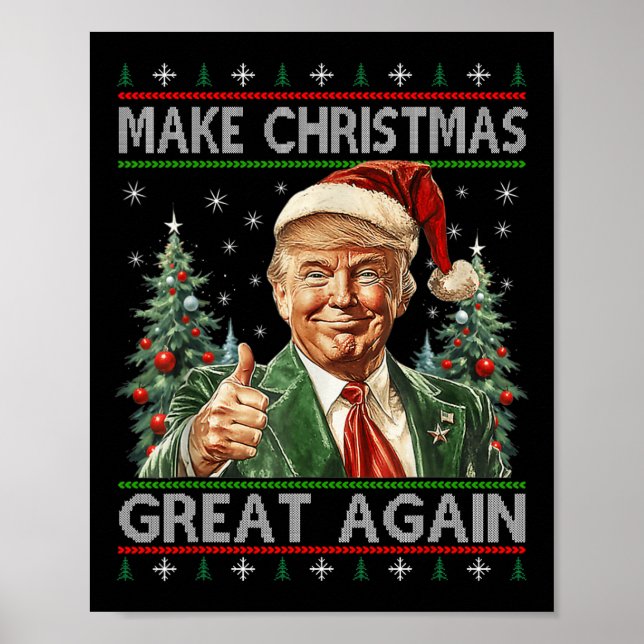 Funny Santa Trump macht Weihnachten wieder großart Poster (Vorne)