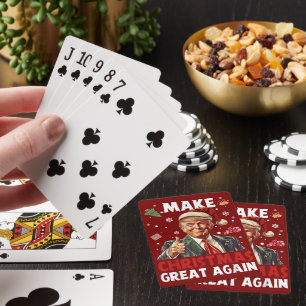 Funny Santa Trump   Weihnachten wieder groß rot ma Spielkarten