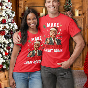 Funny Santa Trump Weihnachten wieder groß rot ma T-Shirt