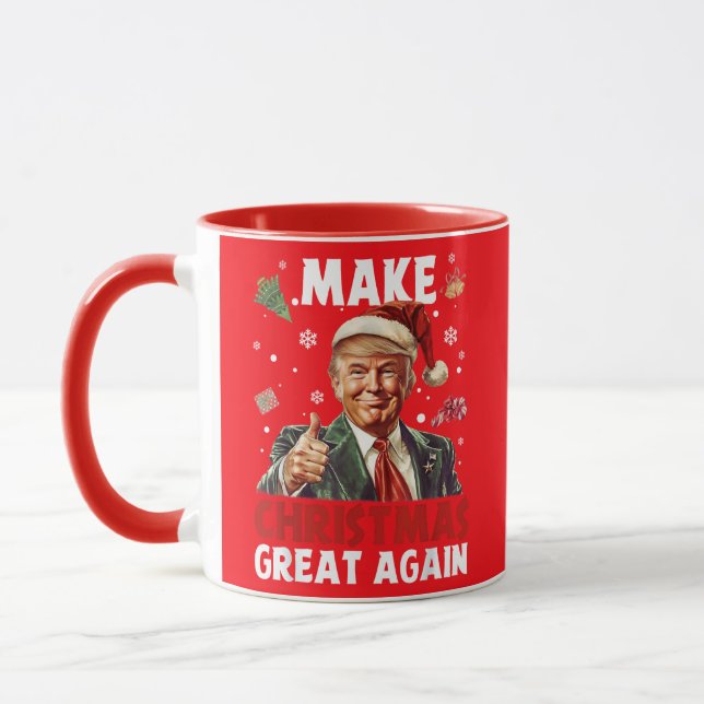 Funny Santa Trump | Weihnachten wieder groß rot ma Tasse (Links)