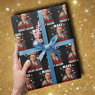 Funny Santa Trump   Weihnachten wieder großartig m Geschenkpapier
