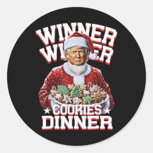 Funny Santa Trump Weihnachts Gewinner Cookies Runder Aufkleber
