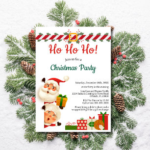 Funny Santa und Mrs Claus Ho Ho Ho Weihnachten Par Einladung