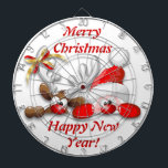 Funny Santa und Rentier Cartoon Dartboard Dartscheibe<br><div class="desc">Weihnachts Weihnachtsmann und Rentier Cartoon Charaktere ursprünglich auf Vector Technik gemacht! Niedliches Bild für Kinder und für lustige und glückliche Weihnachtsfeiertage!</div>